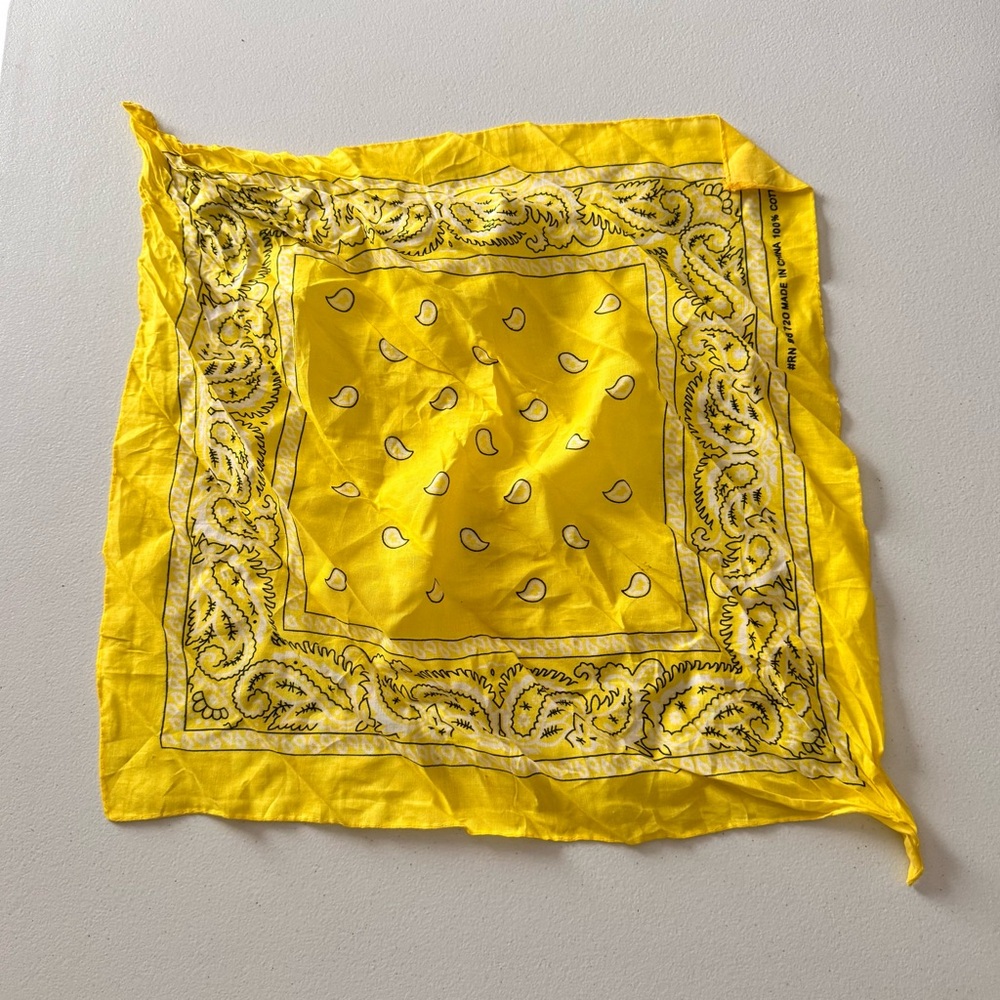 Yellow Paisley Bandana